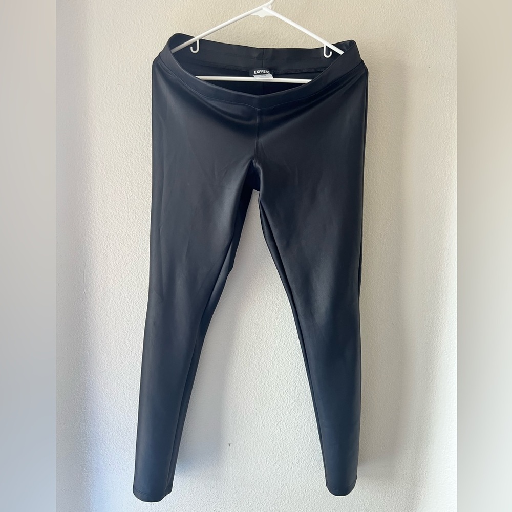 Express Black Faux Leather legging, Size S